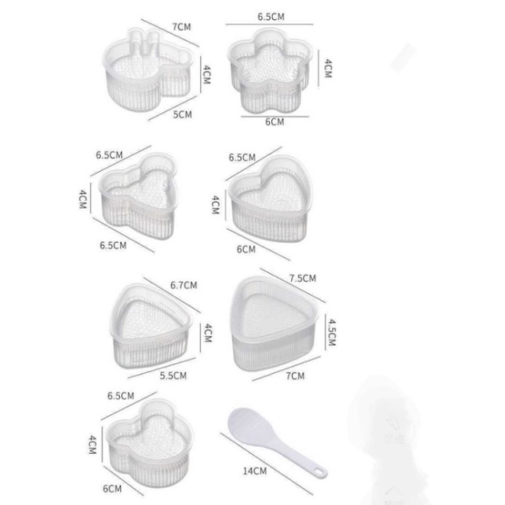 KHUÔN LÀM CƠM NẮM ONIGIRI, KHUÔN CHỐNG DÍNH ÉP BỘT TẠO HÌNH LÀM BÁNH