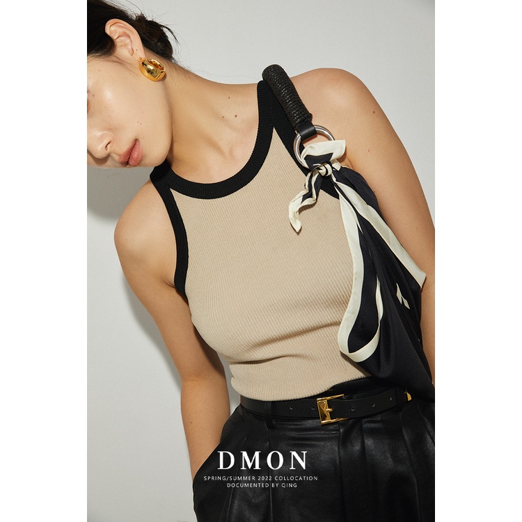 Hhjdxddmon Áo Thun Ba Lỗ Dáng Chữ I Phối Màu Tương Phản Thời Trang Xuân Hè 2023