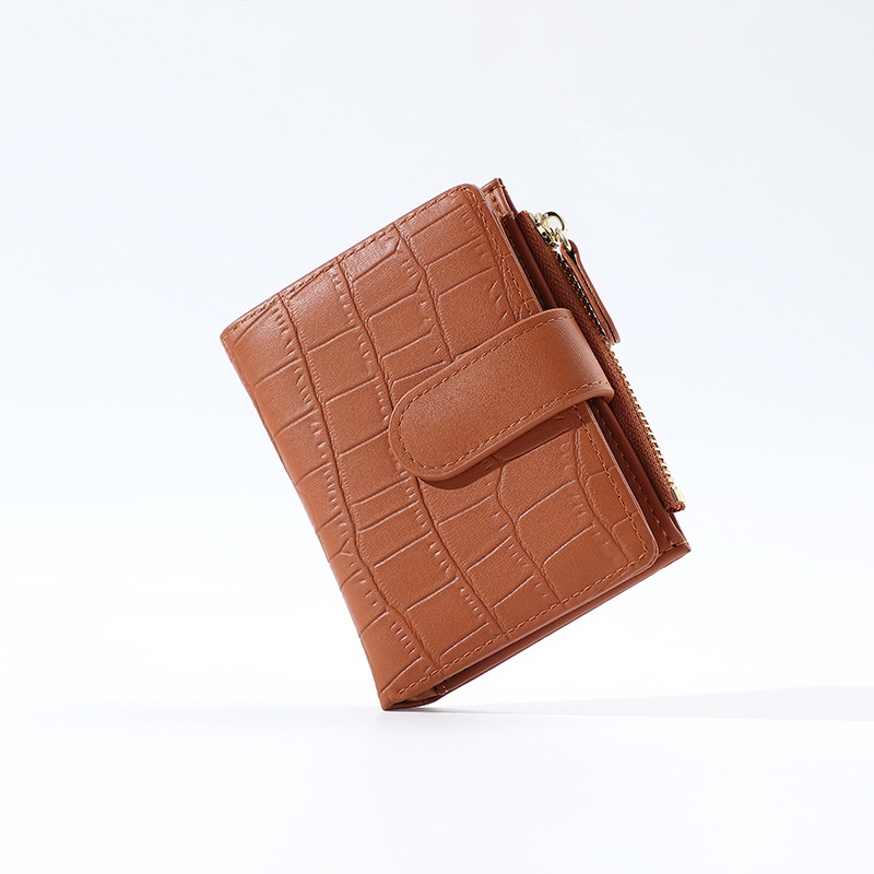 Ví IELGY màu trơn có khóa kéo đơn giản phong cách Hàn Quốc thời trang cho nữ