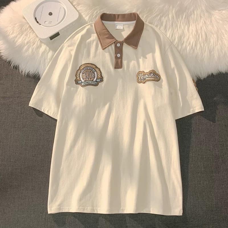 Áo Polo Thun Nam Nữ Form Rộng Unisex Oversize Chất Cá Sấu In Lô Gô 23 Màu Đen Be Unisex Giá Rẻ Nhất 2023