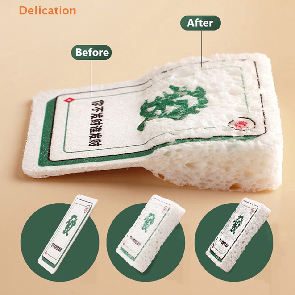 [Delication] Miếng Bọt Biển Rửa Chén Thấm Hút Nước Không Dính Dầu Họa Tiết Vân Gỗ Mới Cho Nhà Bếp
