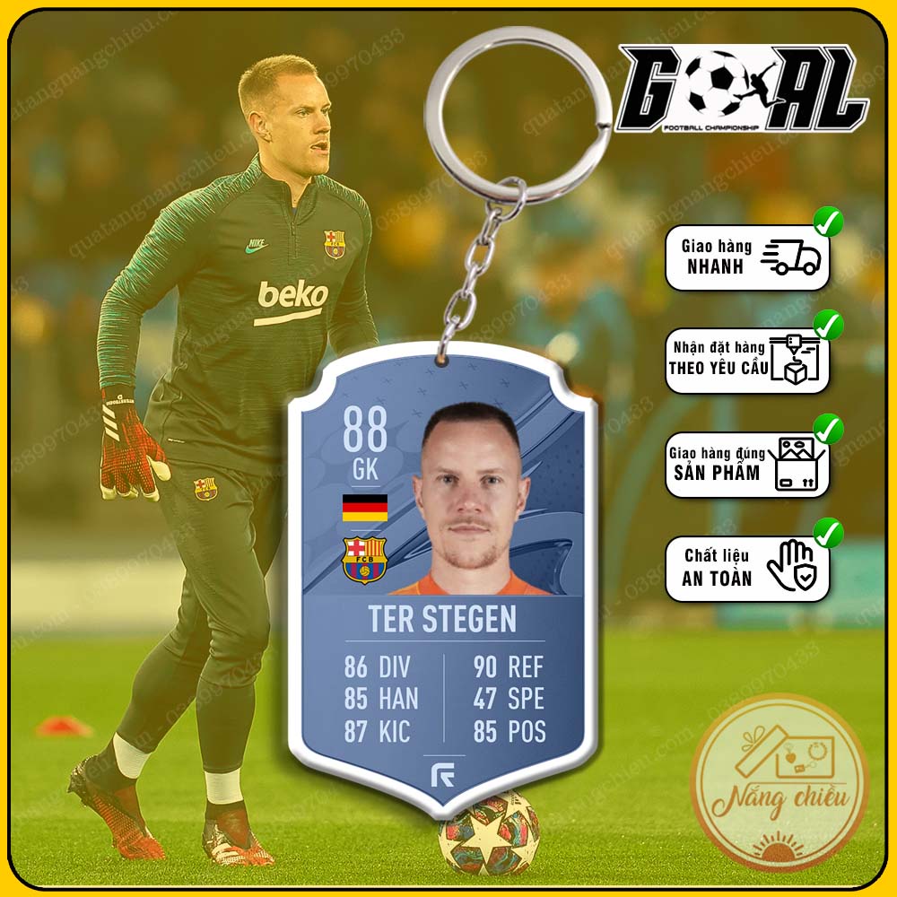 Cầu thủ Marc-Andre Ter Stegen - Móc khóa bóng đá -  phụ kiện treo balo gaming[7301-7312]
