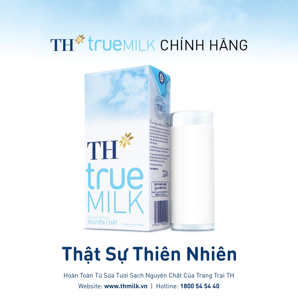 Thùng 48 hộp sữa tươi tiệt trùng nguyên chất TH True Milk 180ml  DATE NEW 2023  GIÁ SIÊU SALE