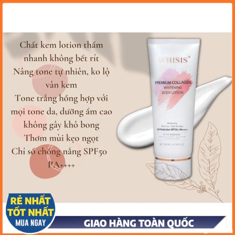Kem kích trắng da body WHISIS chống nắng nâng tông tức thì 200ml. /