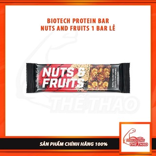 Biotech protein bar nuts and fruits 1 bar lẻ | thanh hạt dinh dưỡng 40g
