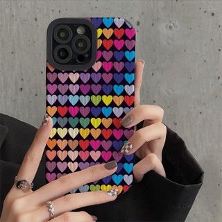 Ốp Điện Thoại TPU Dẻo Họa Tiết Trái Tim Nhiều Màu Cho iPhone 11 14 13 12 PRO X XR XS MAX XSMAX 6 6s 6splus 7 8 plus