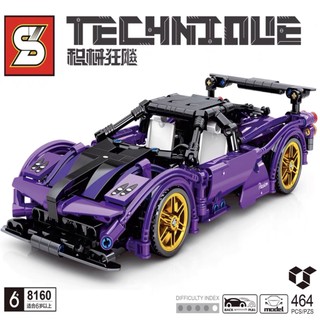 Đồ chơi lắp ráp technic xe mô hình siêu xe pagani màu tím - sy 8160