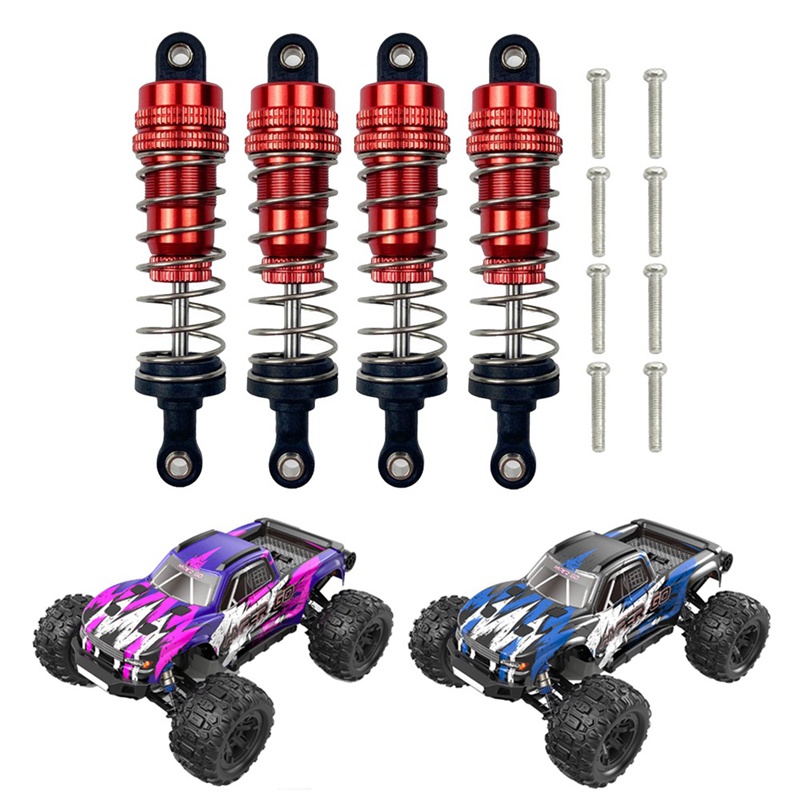 Set 4 Phuộc Giảm Xóc Trước Và Sau Bằng Kim Loại Cho Xe Hơi Điều Khiển Từ Xa MJX H16 16207 16208 16209 16210 1 / 16 1
