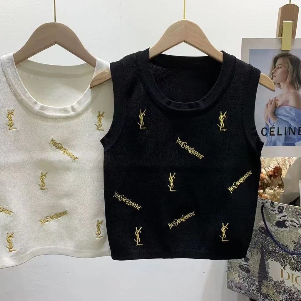 Hàng Có Sẵn! Ysl! YSL!Áo Hai Dây Phong Cách Hàn Quốc Quyến Rũ Cho Nữ