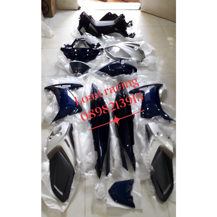 Dàn áo, VỎ NHỰA Nouvo LX ,No 4 full dàn màu 13 món nhựa màu chưa có nhựa nhám hàng zin chính hãng Yamaha