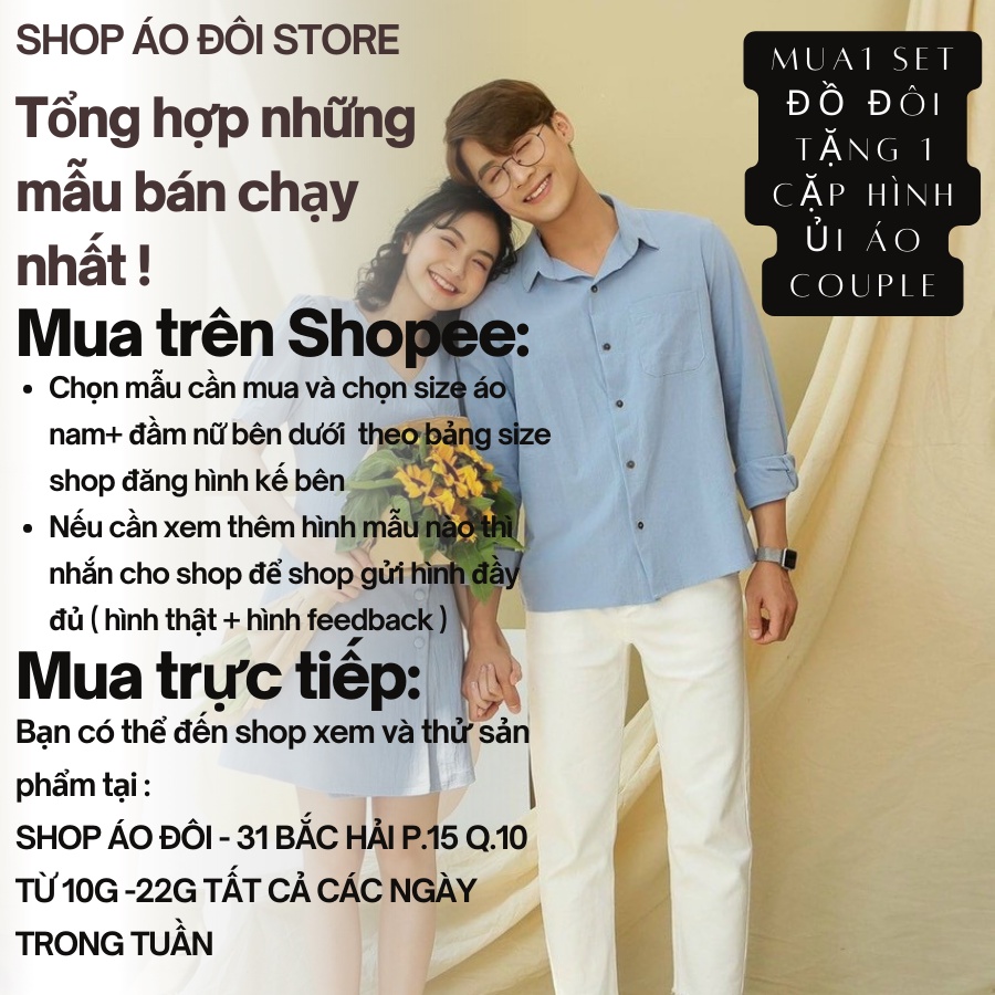 Đồ đôi nam nữ dễ thương, đồ cặp nam nữ váy áo đôi chất đẹp để chụp hình cưới, đồ couple đồ đôi đi du lịch valentine 2023