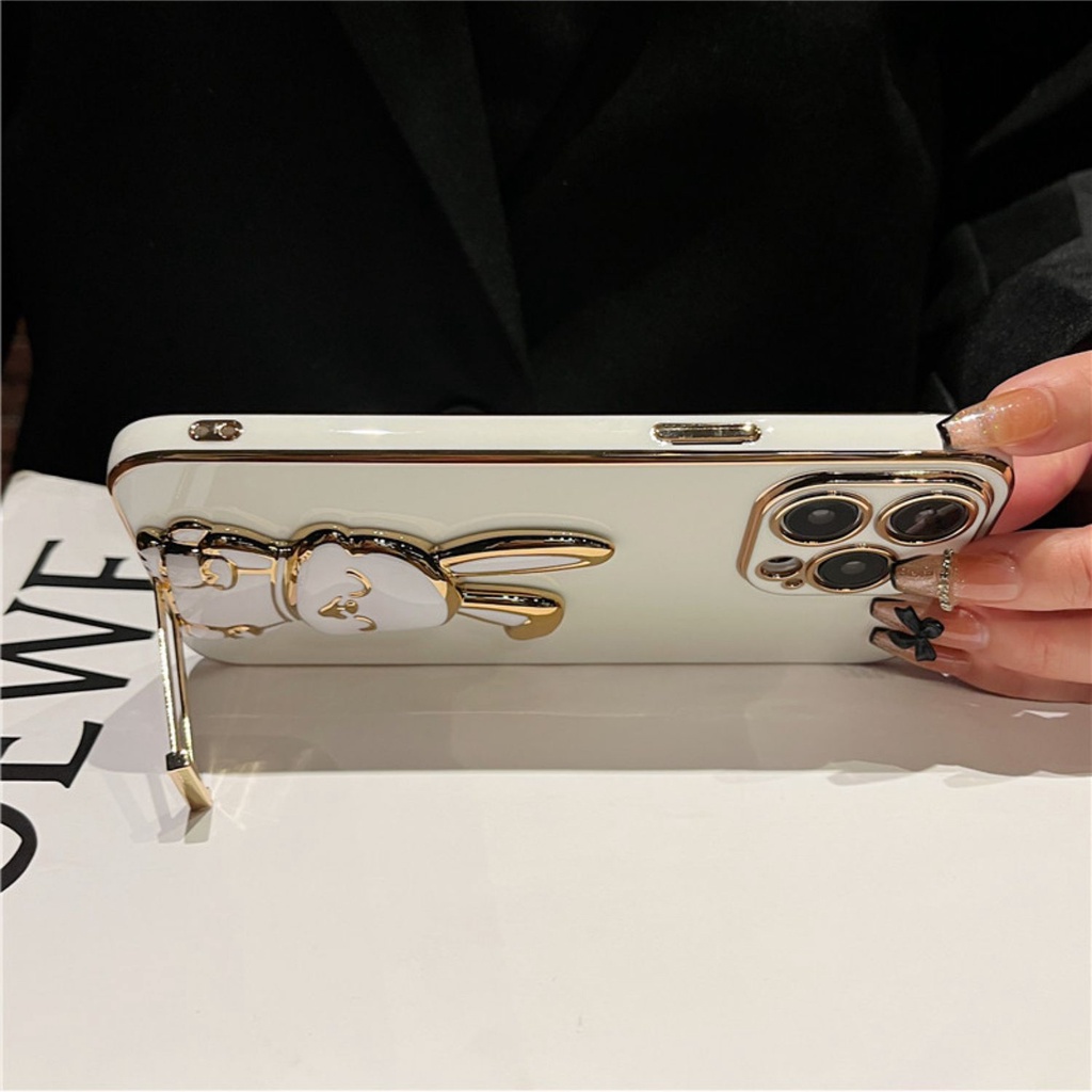 Ốp Điện Thoại Dẻo Họa Tiết Hoạt Hình Chú Thỏ Kèm Giá Đỡ Cho xiaomi 13 13t 12t 12 11t mi 10t pro mi 11 lite ultra