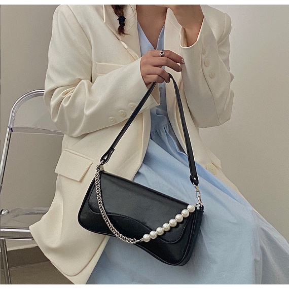 Túi Xách Nữ💖 Túi nữ đeo vai kèm dây ngọc trai sang chảnh kiểu dáng thời trang siêu hot