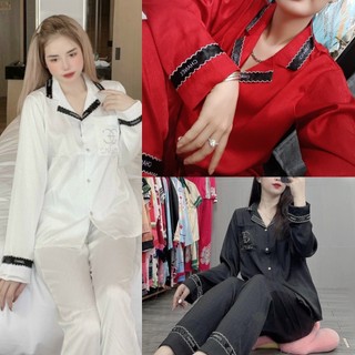 Đồ bộ pyjama chất liệu gấm xước phong cách quảng châu - freesize