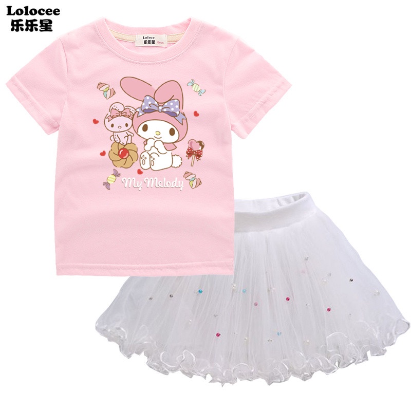 Bộ Đầm 2 Món In Họa Tiết My Melody Dễ Thương Thời Trang Cho Bé Gái