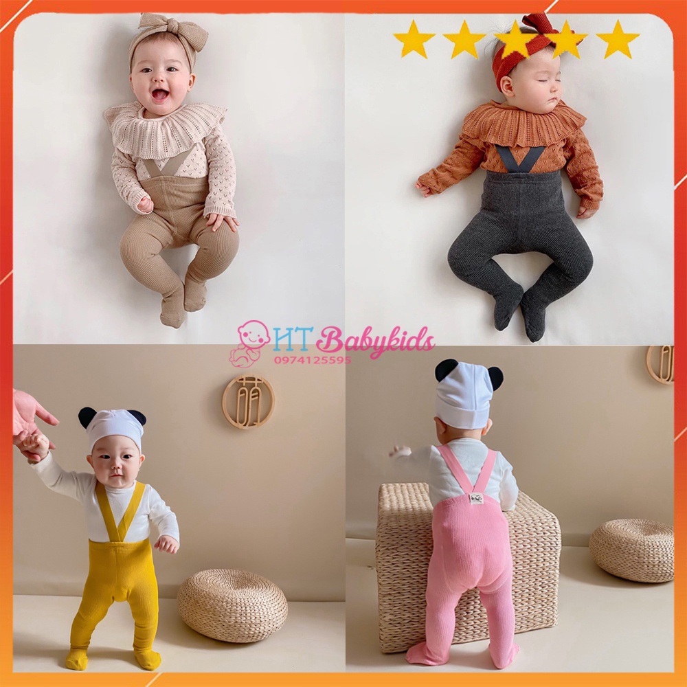 Quần Tất Yếm Dài Phong Cách Hàn Quốc Siêu Cute Cho Bé Trai Bé Gái 0-24m