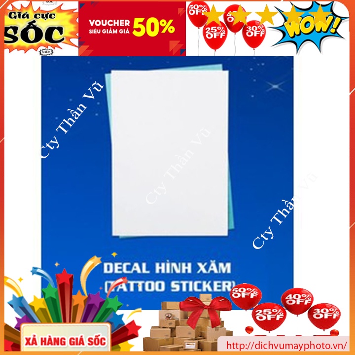 Decal Hình Xăm- Tatto ( Xấp 5 Bộ A4) chuẩn chất lượng tốt đẹp hiệu quả Kholinhkienmayin
