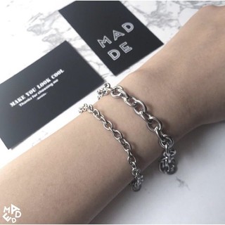 chain oval 7li/4li / vòng tay xích tròn màu bạc inox