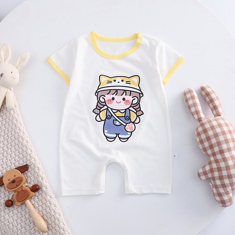 Body đùi bé gái hàng Quảng Châu chất cotton mềm mát, in hình đáng yêu