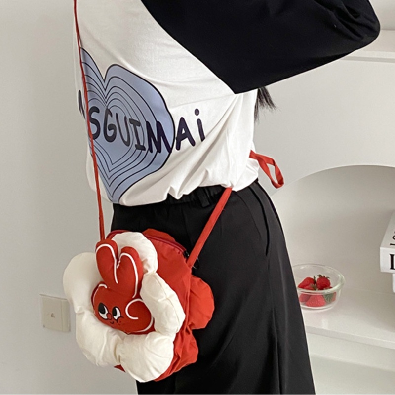 Túi Đeo Chéo Vai Hình Thỏ Và Hoa Dành Cho Nữ