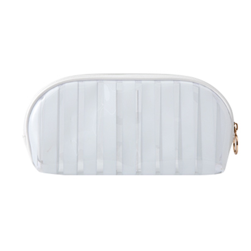Túi Đựng Mỹ Phẩm Du Lịch Bằng PVC Trong Suốt Kẻ Sọc Chống Thấm Nước Đa Năng