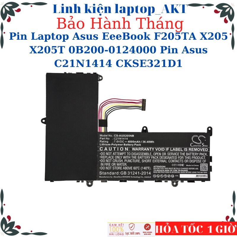 Pin Laptop Asus EeeBook F205TA X205 X205T 0B200-0124000 Pin Asus C21N1414 CKSE321D1