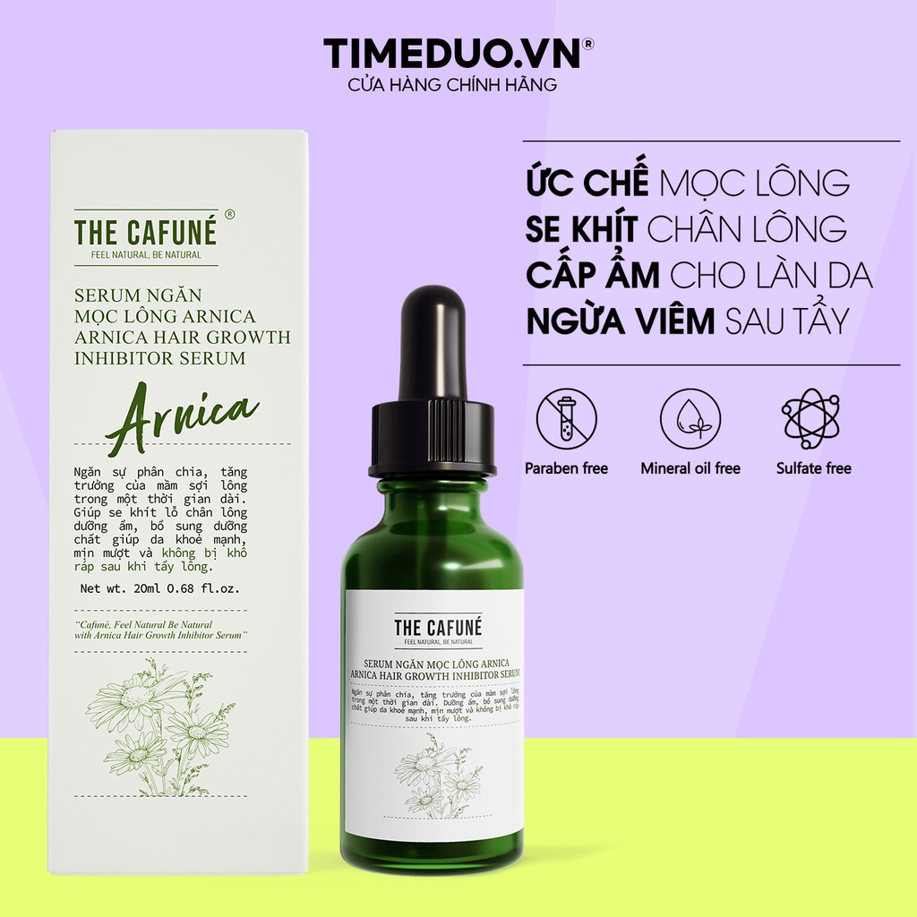 Serum Ức Chế Mọc Lông Arnica The Cafuné Hỗ Trợ Triệt Lông An Toàn Hiệu Quả, Hương Nha Đam 20ml