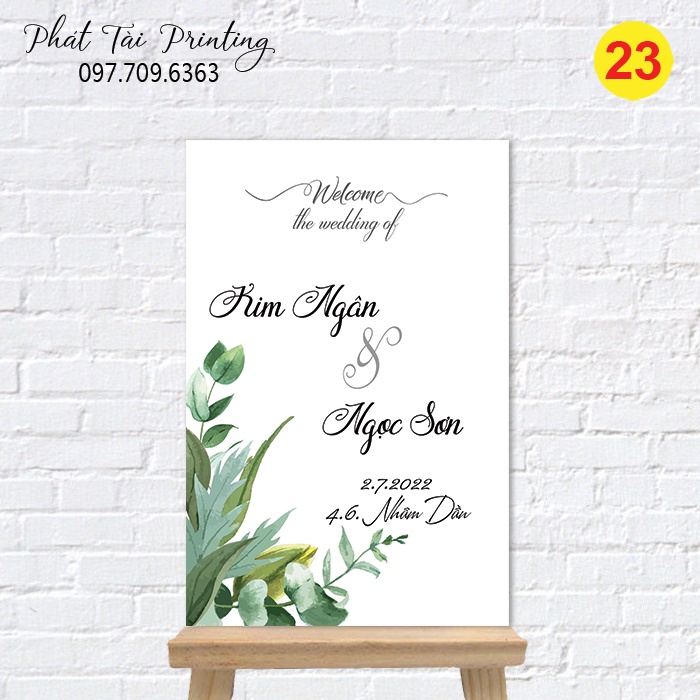 MS 23 - Bảng Welcome trang trí đám cưới