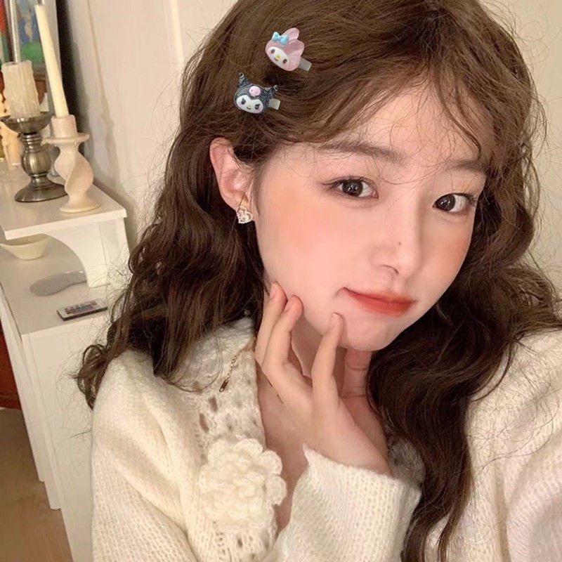 SANRIO Kẹp Tóc Mini Đa Năng Hình Sanrios Kuromi Melody Hoạt Hình Ngọt Ngào Dễ Thương Cho Học Sinh