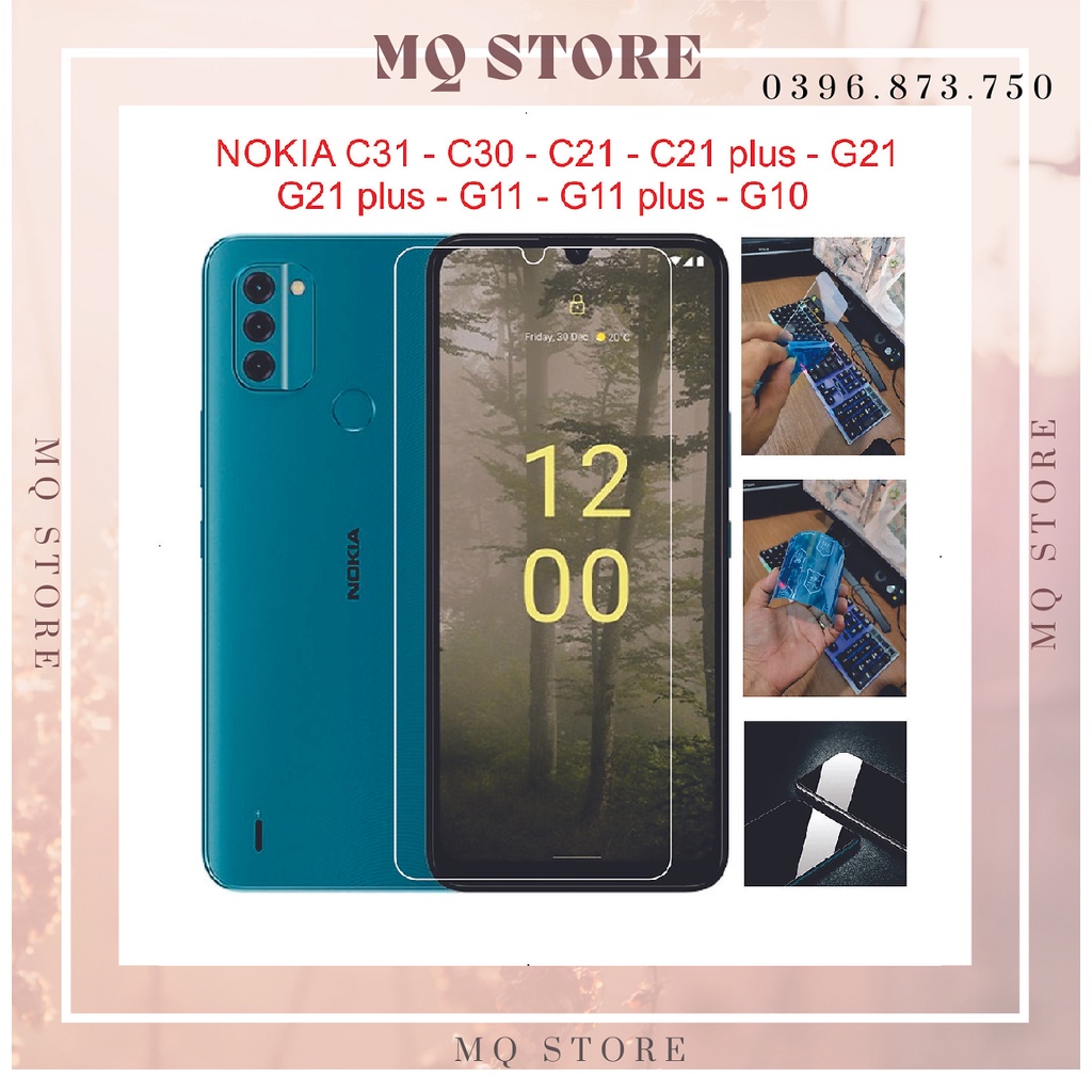Kính cường lực Nokia C31/C30/C21/ C21 Plus trong suốt không full Glass 9H