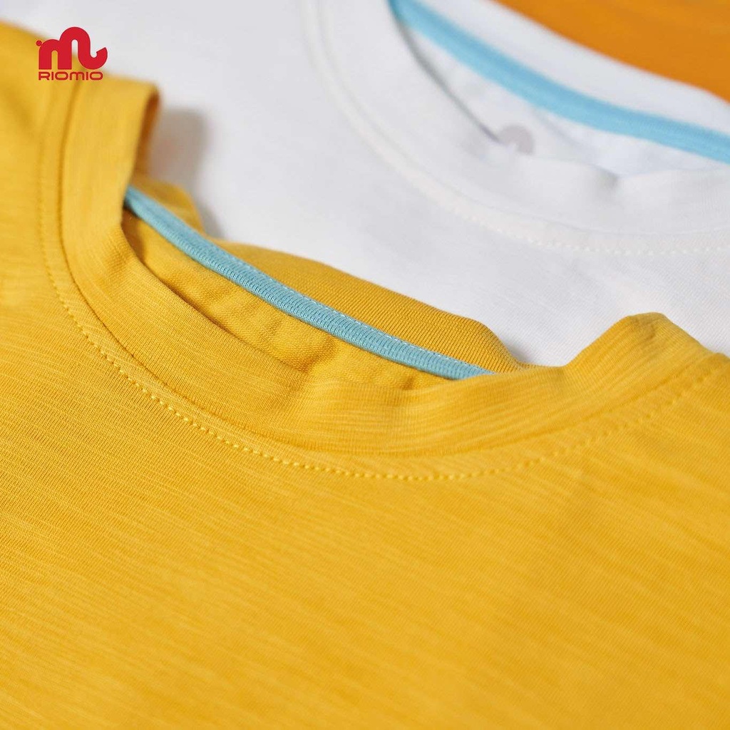 Áo phông bé trai phối gấu khác màu Riomio size 3-11 tuổi  chất liệu cotton mềm mát đi chơi đi học - RA228