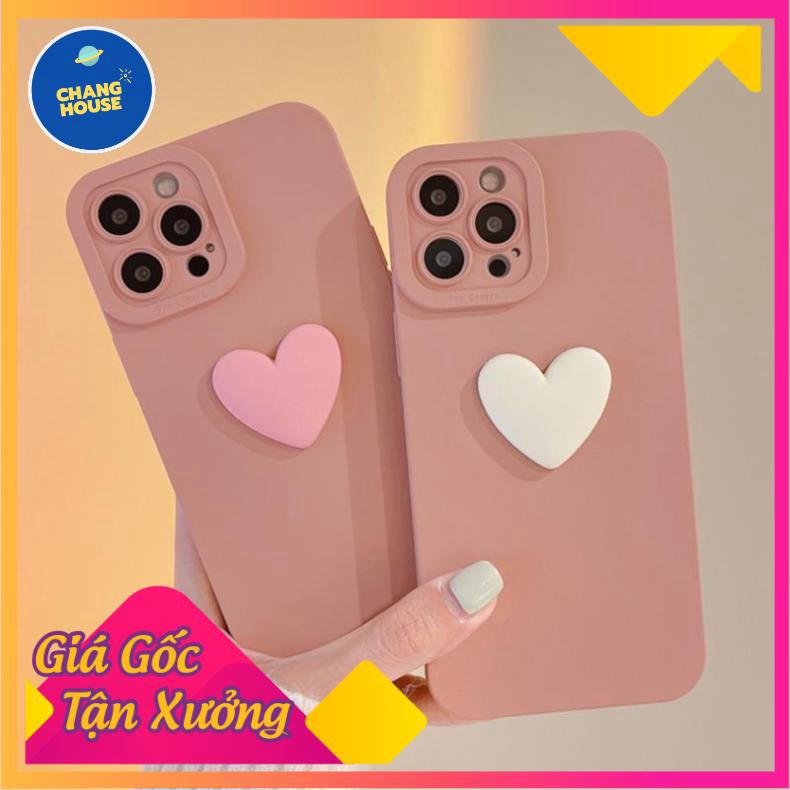 [ FREE SHIP ] Ốp Lưng Basic Camera Nổi - Mẫu Trái Tim Hồng Nổi