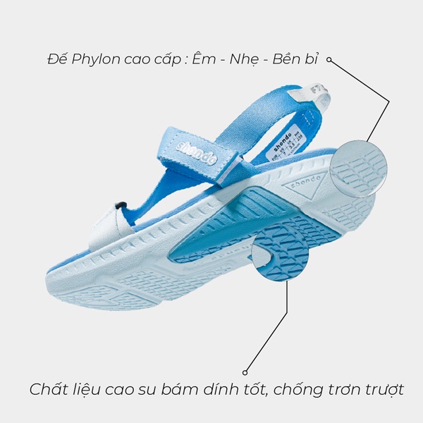 SHONDO | Giày Sandals Shondo F7 Racing nam nữ xanh dương xanh da trời F7R3033
