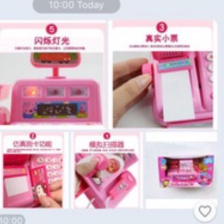 Máy tính tiền siêu thị hello kitty và giỏ hàng