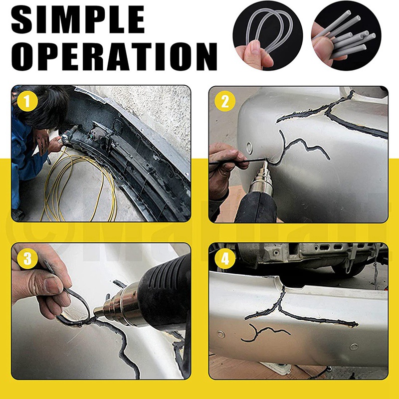 Bộ 75 Que Hàn 13 inch Bằng Nhựa Kèm Lưới Thép Không Gỉ Dùng Sửa Chữa Cản Xe Hơi / Thuyền Kayak