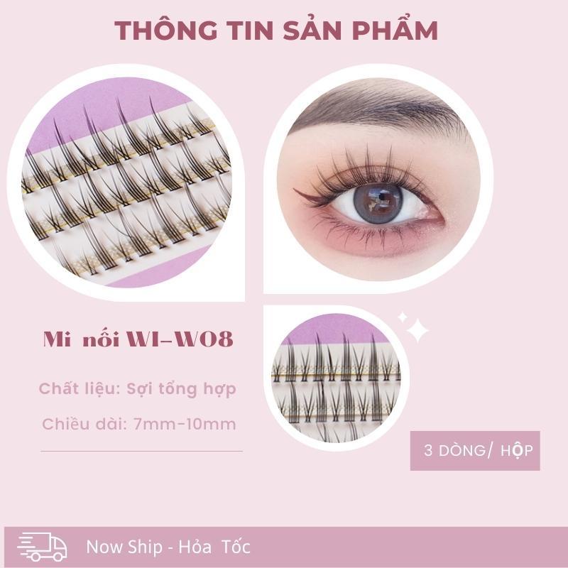 Lông Mi Giả, Mi nối, Lông Mi Tách Sợi , Mi Chùm W08 Kiểu Dáng Chữ A Phong Cách Chữ V, Tự Nhiên Tự Nối Tại Nhà 3 Dòng