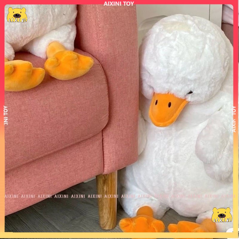 CÓ SẴNĐồ chơi nhồi bông Hình Vịt Mập Mạp 80CM Mềm Mại Trang Trí Giáng Sinh, gấu bông vịt sầu đời dỗi người iu trắng tròn mịn màng