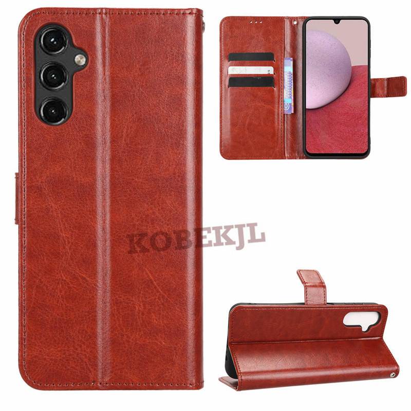 Bao Da pu Nắp Gập Kiểu Ví Kèm Giá Đỡ Đứng Sang Trọng Cho samsung a14 4g samsung galaxya14 5g samsunga14 4g Ốp