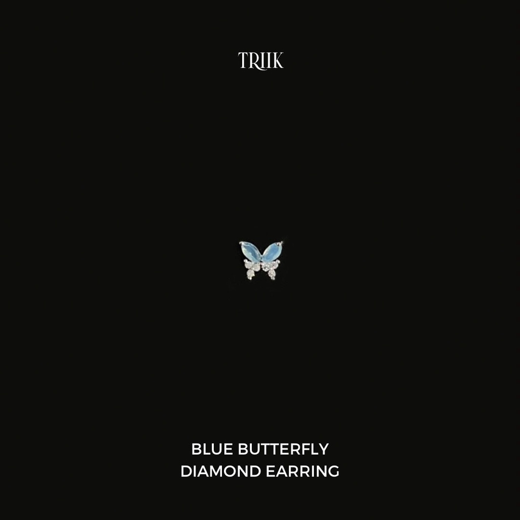 Khuyên tai đá - Blue Butterfly Diamond Earring ( giá 1 chiếc )