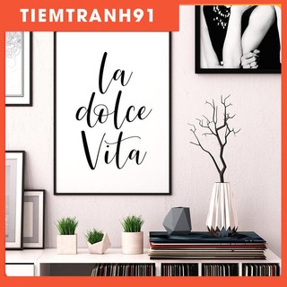 Tranh treo tường | - Typography-La Dolce Vita Printable Art, Italian Quote Print 51 , tranh canvas giá rẻ