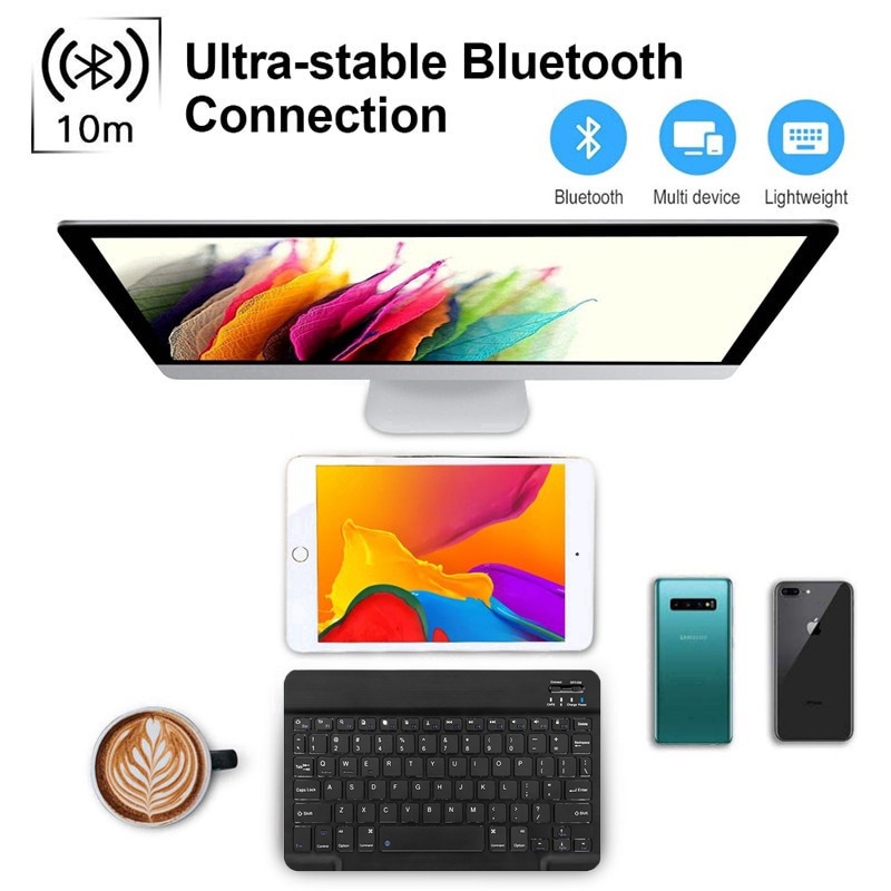 Bàn Phím Bluetooth Không Dây 10 inch Thông Dụng Cho Laptop / Pad / Điện Thoại Android