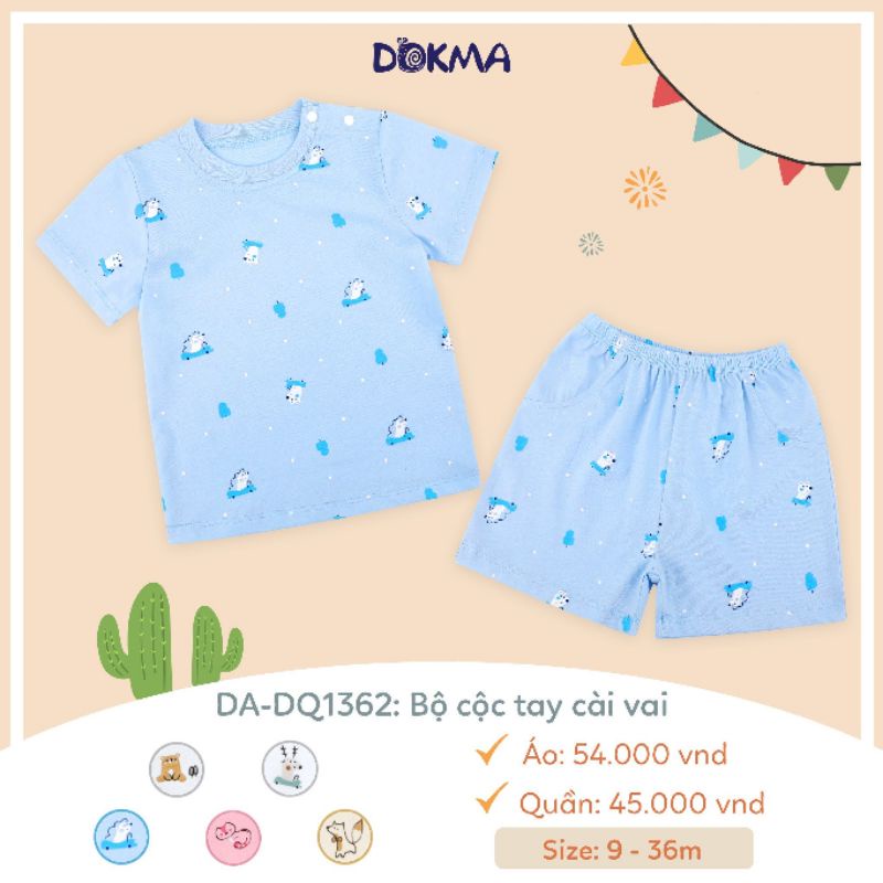 Bộ cộc tay cài vai Dokma bé trai, bé gái 6-24M