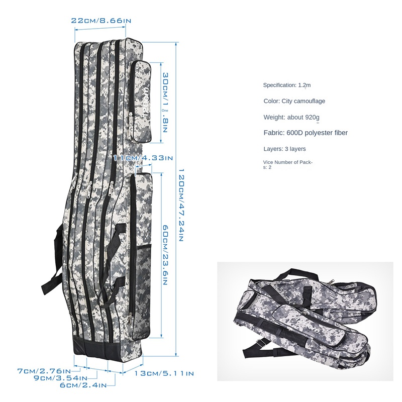 Túi Đựng Cần Câu Cá 3 Lớp Thoải Mái Chống Mài Mòn Có Thể Tái Sử Dụng