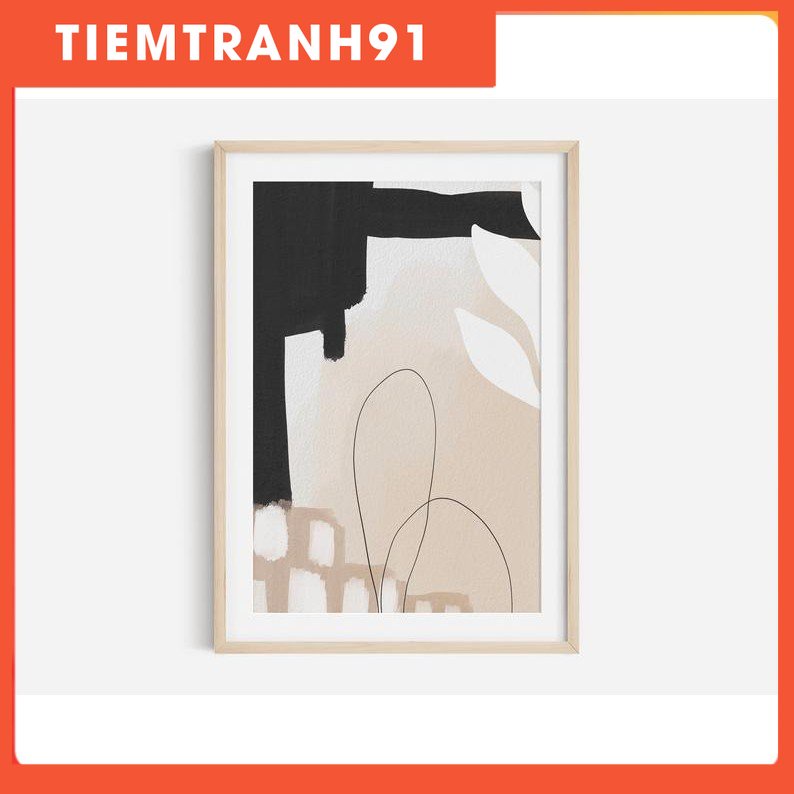 Tranh treo tường | Tranh nghệ thuật trừu tượng - Black Abstract Art Print, Boho Abstract Art