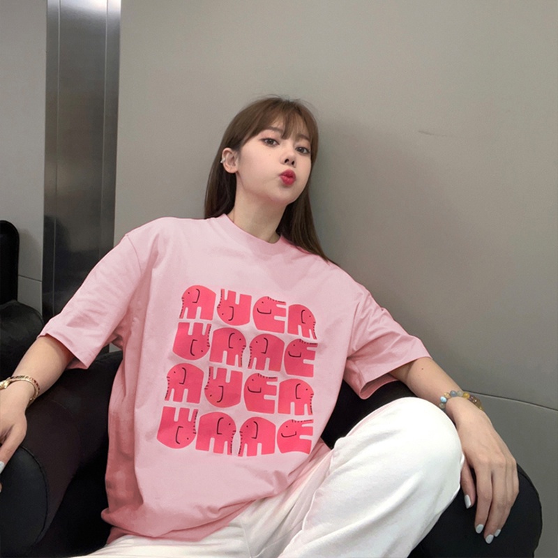 NRVP Áo thun 100% cotton tay ngắn dáng suông in họa tiết hoạt hình thời trang unisex size 5XL