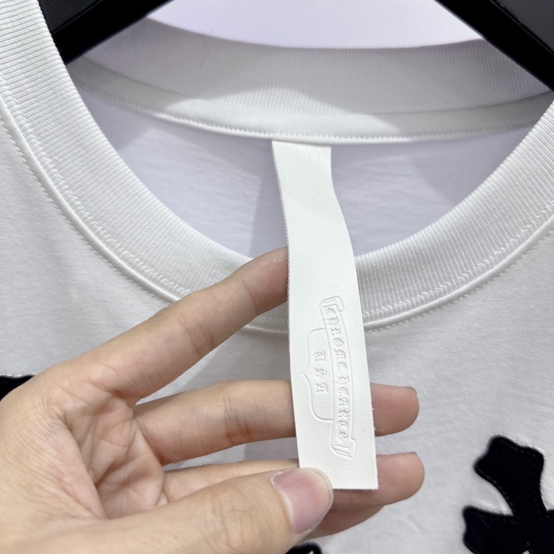 ⚡️[Hight Quality] - Áo Tee Chrom Heart Logo Thánh Giá Thêu Da Cao cấp, áo thun CH 01