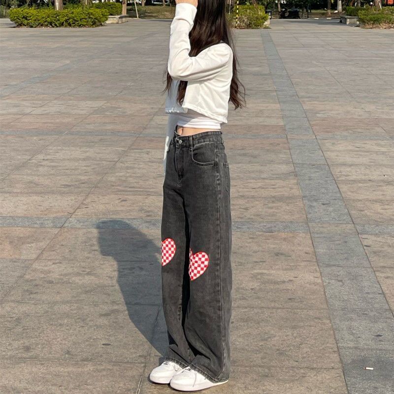 Quần Jean Dài Eo Cao Dáng Rộng 150cm Thiết Kế Mới Thời Trang Mùa Xuân Dành Cho Nữ