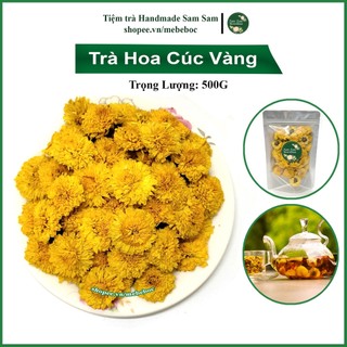 Trà hoa cúc vàng bông sấy khô 500g giúp an thần, ngủ ngon, thanh nhiệt, cúc mâm xôi của tiệm trà samsam