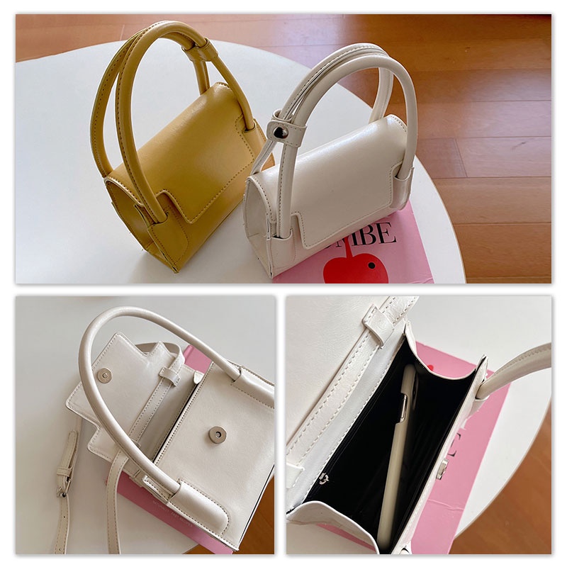 MISCHA Túi Đeo Chéo mini Bằng Da PU Màu Trơn Phong Cách Phương Tây Thời Trang Cho Nữ