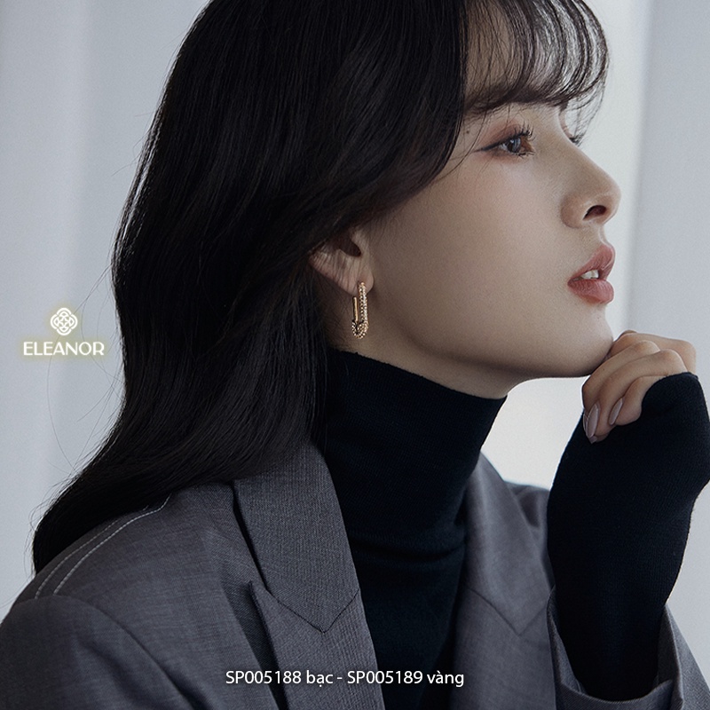Bông tai nữ Eleanor Accessories đính đá hình ghim cài áo phụ kiện trang sức hiện đại 5188